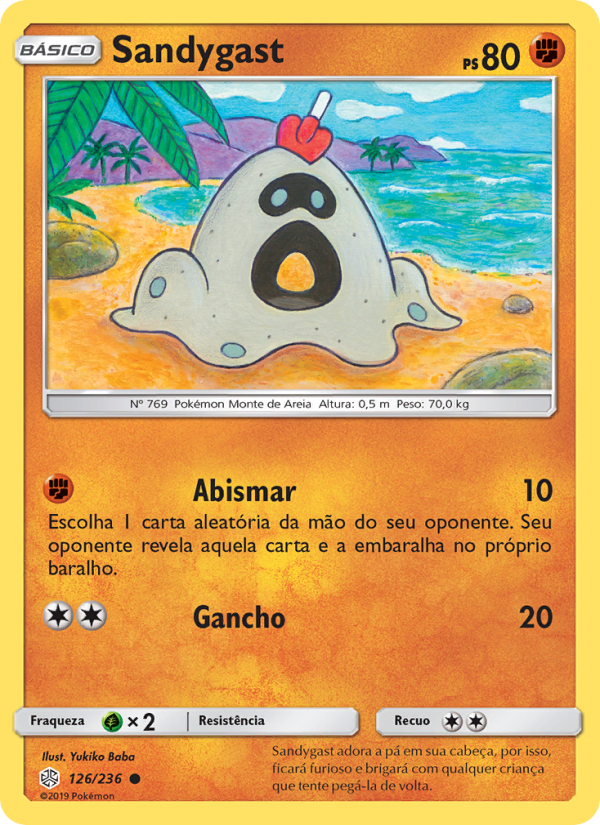 Sandygast 126 — Eclipse Cósmico (Portuguese Pokémon TCG card)
