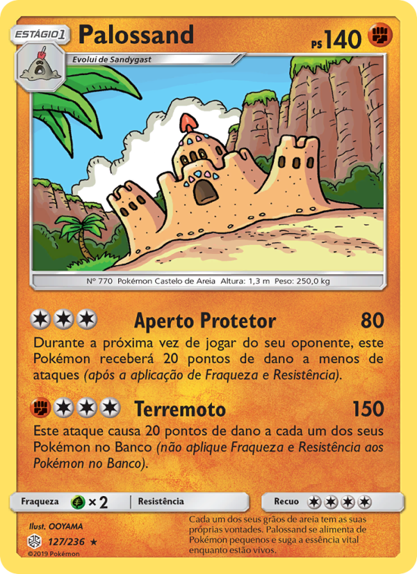 Palossand 127 — Eclipse Cósmico (Portuguese Pokémon TCG card)