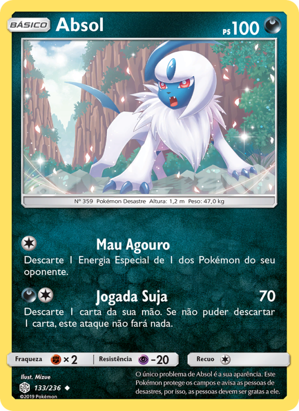 Absol 133 — Eclipse Cósmico (Portuguese Pokémon TCG card)