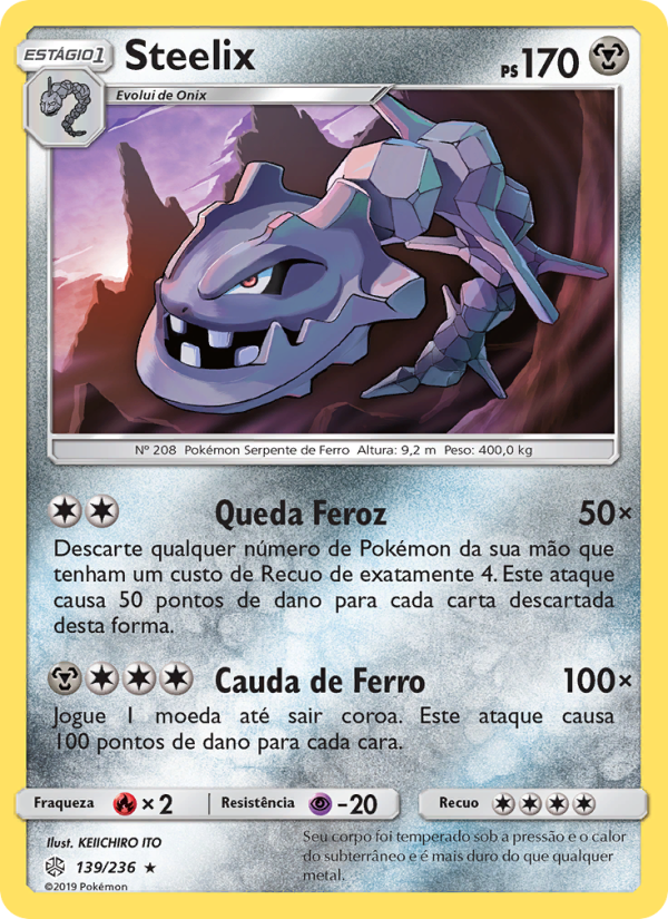Steelix 139 — Eclipse Cósmico (Portuguese Pokémon TCG card)