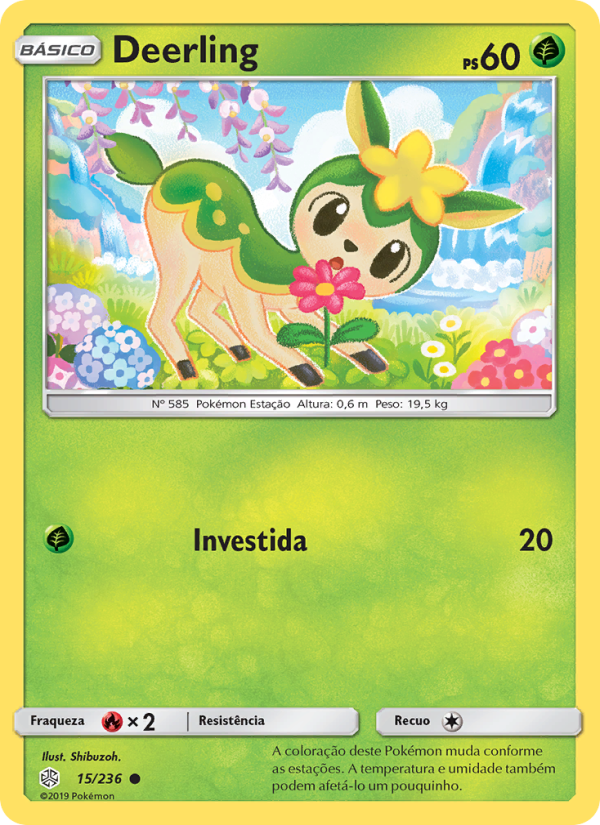 Deerling 15 — Eclipse Cósmico (Portuguese Pokémon TCG card)