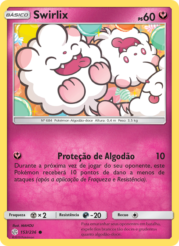 Swirlix 153 — Eclipse Cósmico (Portuguese Pokémon TCG card)