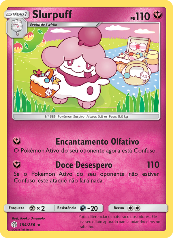 Slurpuff 154 — Eclipse Cósmico (Portuguese Pokémon TCG card)
