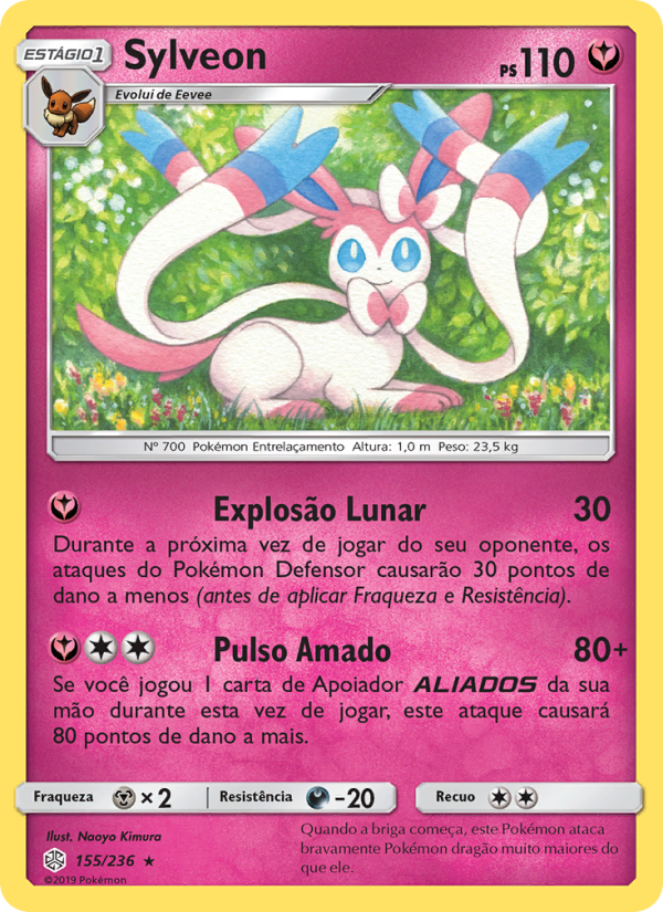 Sylveon 155 — Eclipse Cósmico (Portuguese Pokémon TCG card)