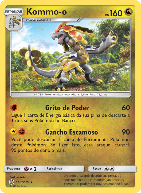 Kommo-o 163 — Cosmic Eclipse (Portuguese Pokémon TCG card)