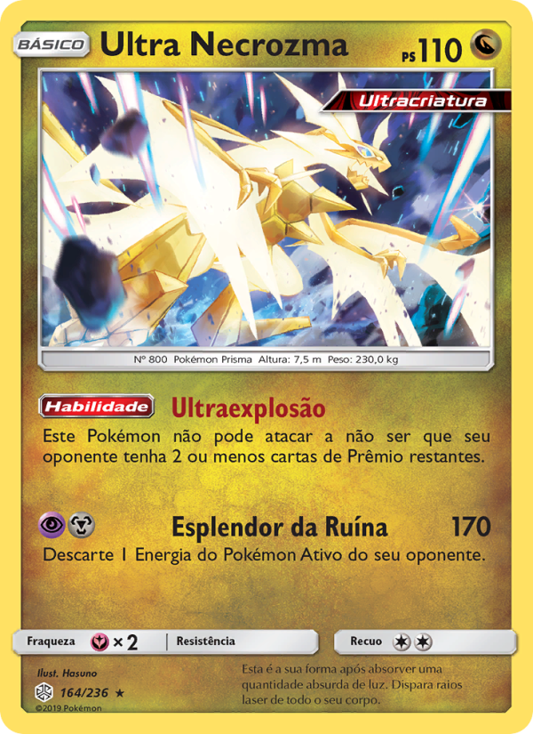 Ultra Necrozma 164 — Cosmic Eclipse (Portuguese Pokémon TCG card)