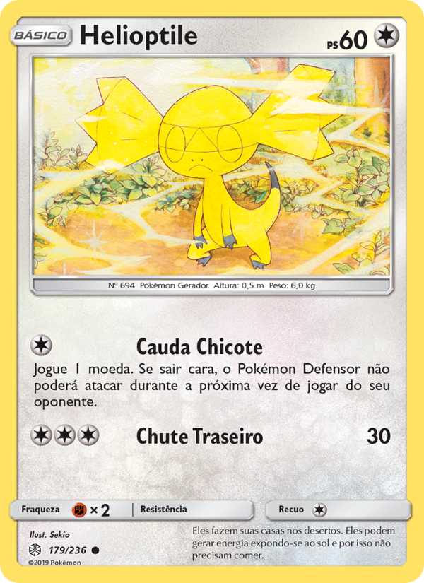 Helioptile 179 — Eclipse Cósmico (Portuguese Pokémon TCG card)