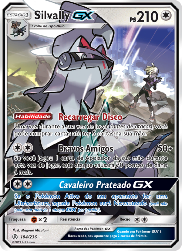 Silvally GX 184 — Eclipse Cósmico (Portuguese Pokémon TCG card)