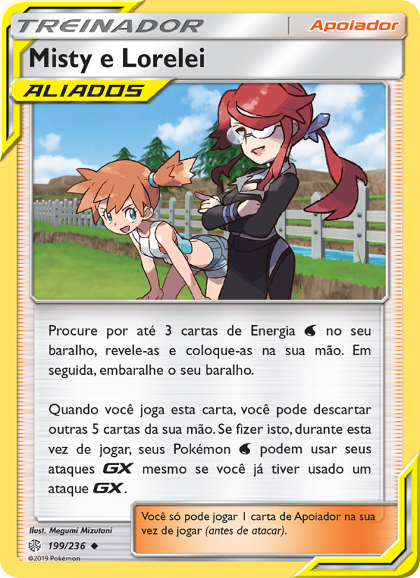 Misty e Lorelei 199 — Eclipse Cósmico (Portuguese Pokémon TCG card)