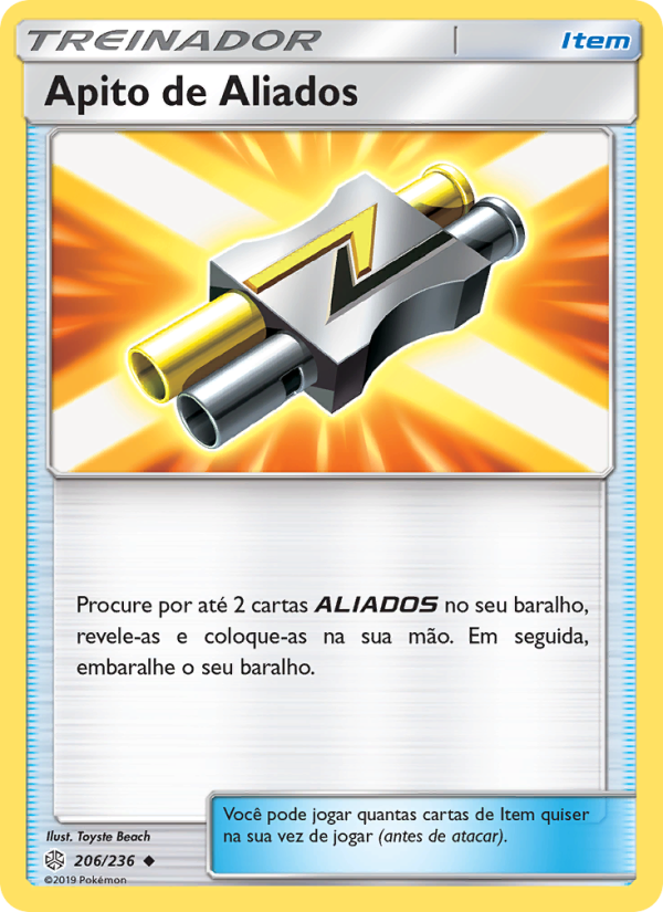 Apito de Aliados 206 — Eclipse Cósmico (Portuguese Pokémon TCG card)