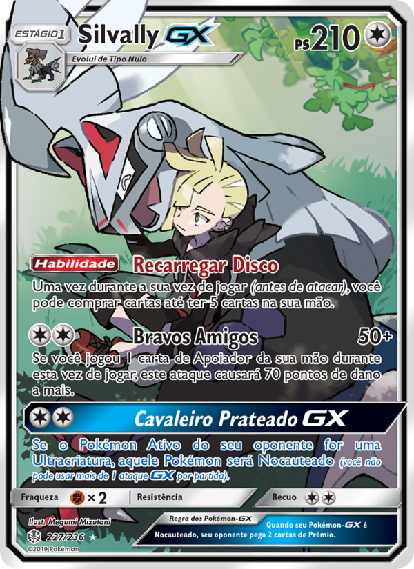 Silvally GX 227 — Eclipse Cósmico (Portuguese Pokémon TCG card)