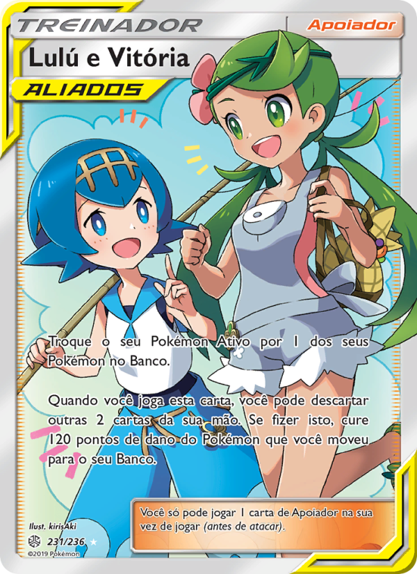 Lulú e Vitória 231 — Eclipse Cósmico (Portuguese Pokémon TCG card)