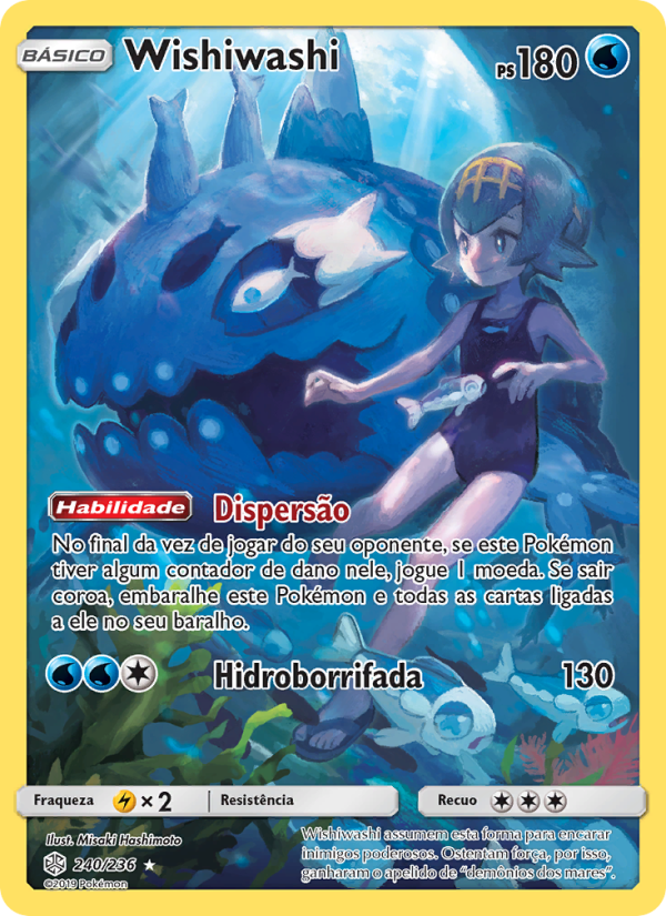 Wishiwashi 240 — Eclipse Cósmico (Portuguese Pokémon TCG card)