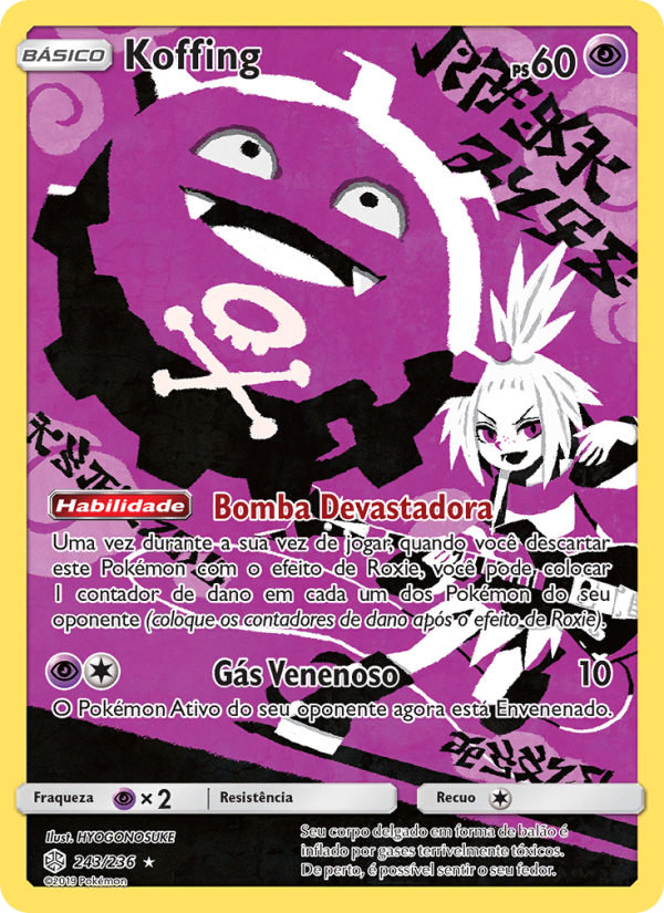 Koffing 243 — Eclipse Cósmico (Portuguese Pokémon TCG card)