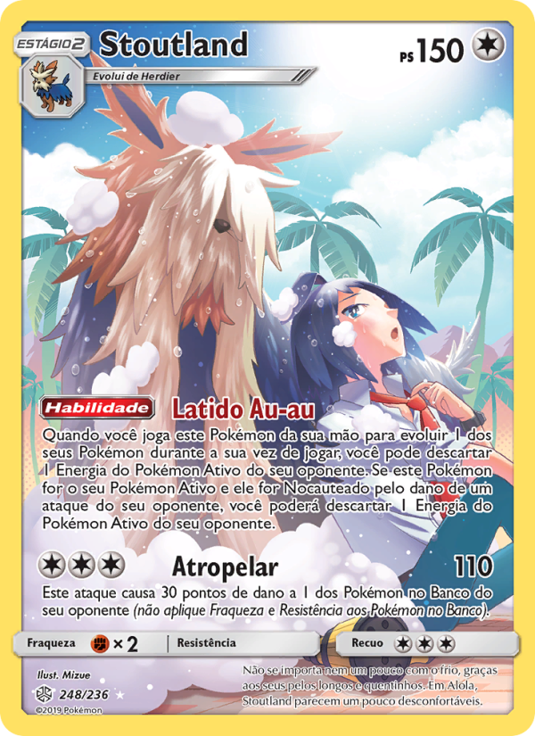 Stoutland 248 — Eclipse Cósmico (Portuguese Pokémon TCG card)
