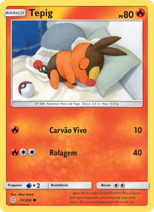 Tepig 31 — Eclipse Cósmico (Portuguese Pokémon TCG card)