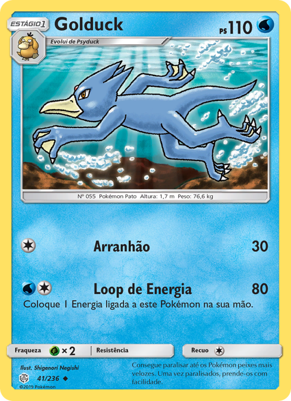 Golduck 41 — Eclipse Cósmico (Portuguese Pokémon TCG card)