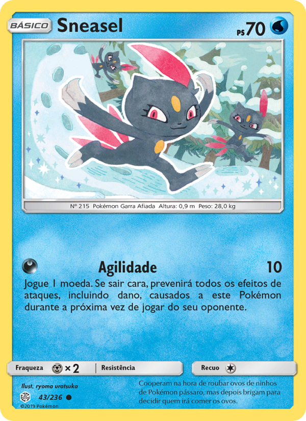 Sneasel 43 — Eclipse Cósmico (Portuguese Pokémon TCG card)