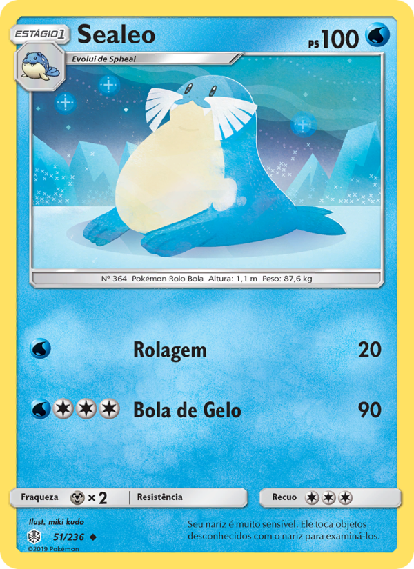 Sealeo 51 — Eclipse Cósmico (Portuguese Pokémon TCG card)