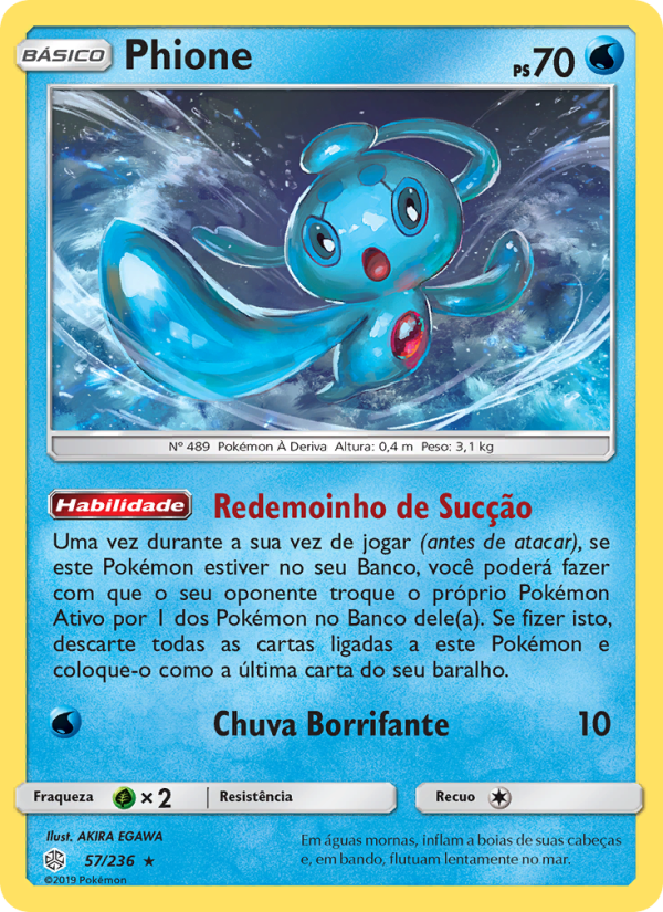 Phione 57 — Eclipse Cósmico (Portuguese Pokémon TCG card)