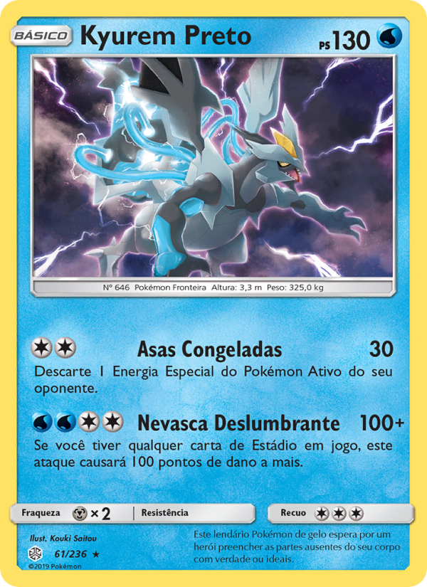 Kyurem Preto 61 — Eclipse Cósmico (Portuguese Pokémon TCG card)