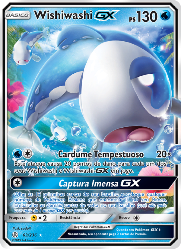 Wishiwashi GX 63 — Eclipse Cósmico (Portuguese Pokémon TCG card)