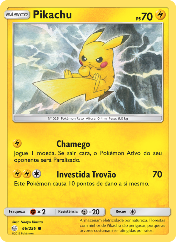 Pikachu 66 — Eclipse Cósmico (Portuguese Pokémon TCG card)