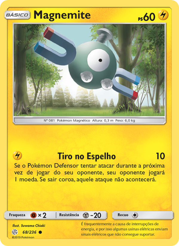 Magnemite 68 — Eclipse Cósmico (Portuguese Pokémon TCG card)