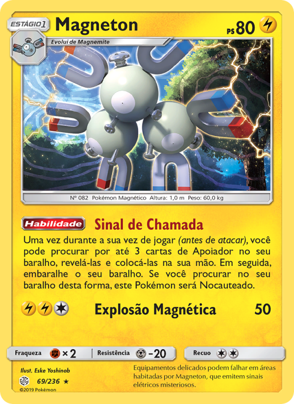 Magneton 69 — Eclipse Cósmico (Portuguese Pokémon TCG card)