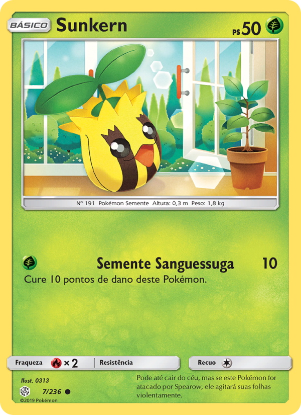 Sunkern 7 — Eclipse Cósmico (Portuguese Pokémon TCG card)
