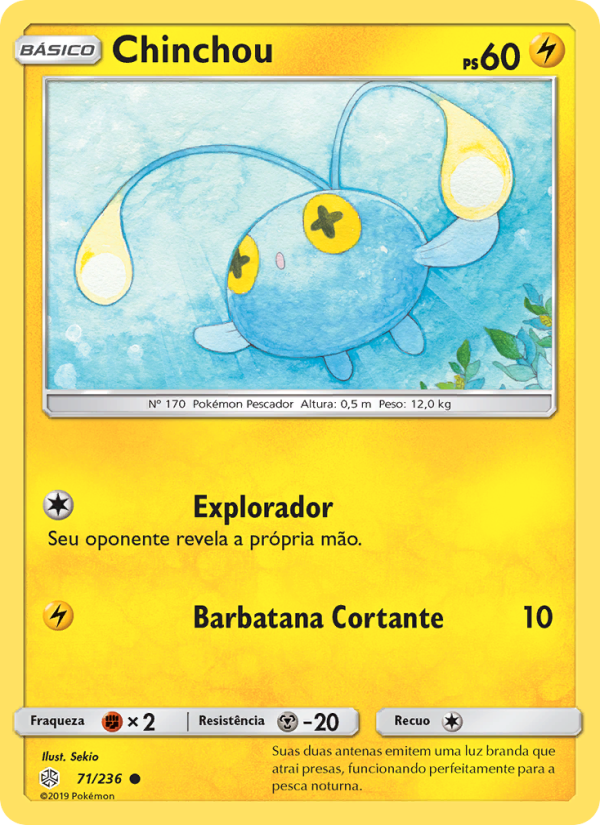 Chinchou 71 — Eclipse Cósmico (Portuguese Pokémon TCG card)