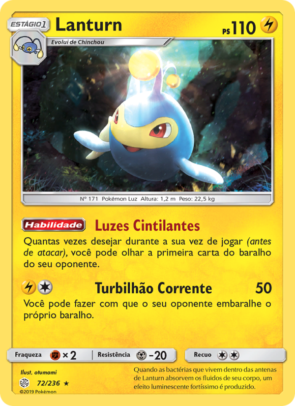 Lanturn 72 — Eclipse Cósmico (Portuguese Pokémon TCG card)
