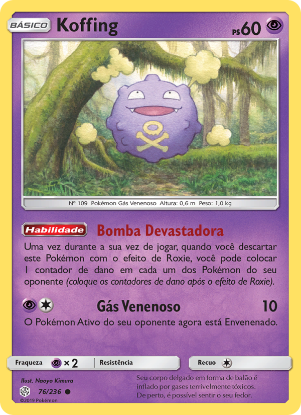 Koffing 76 — Eclipse Cósmico (Portuguese Pokémon TCG card)