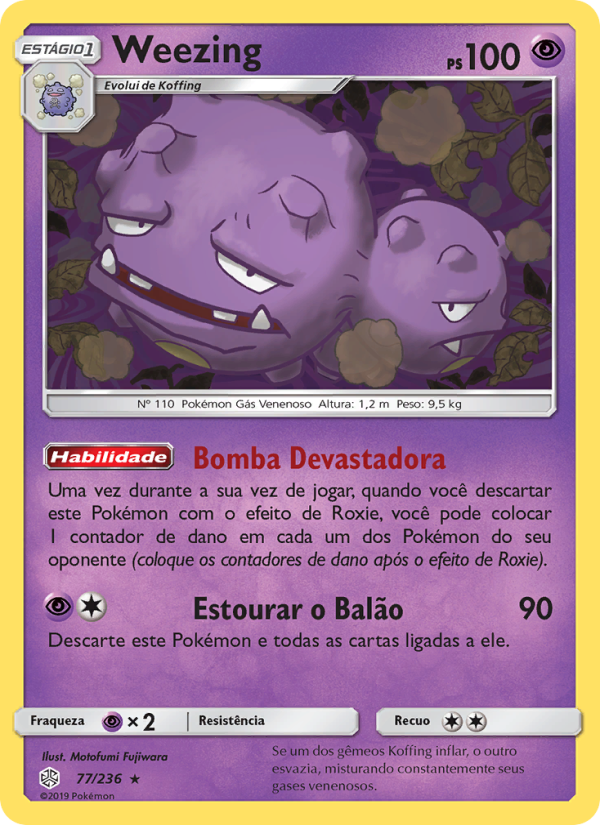 Weezing 77 — Cosmic Eclipse (Portuguese Pokémon TCG card)