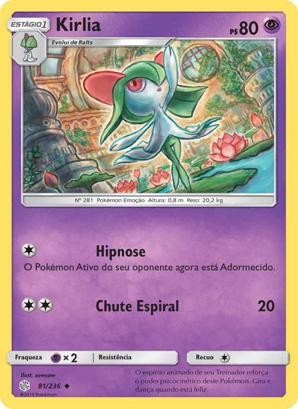 Kirlia 81 — Eclipse Cósmico (Portuguese Pokémon TCG card)