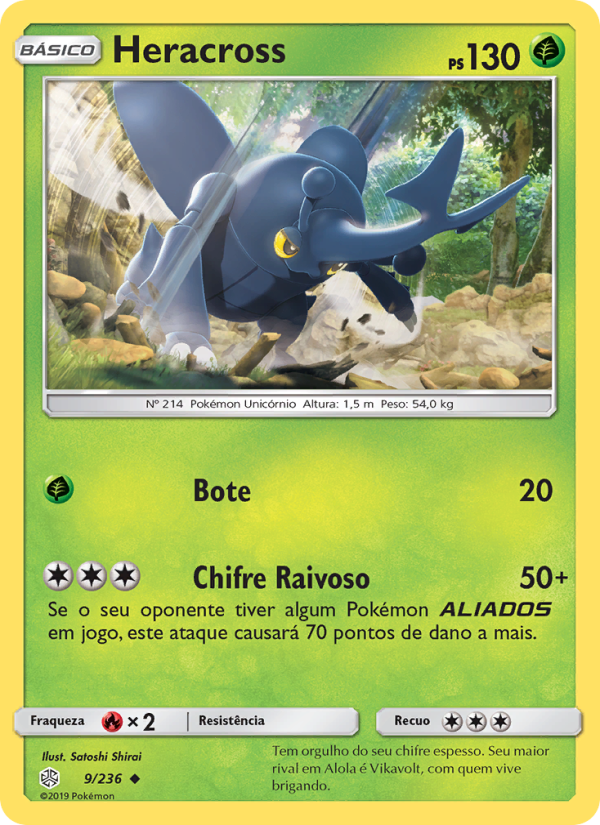 Heracross 9 — Eclipse Cósmico (Portuguese Pokémon TCG card)