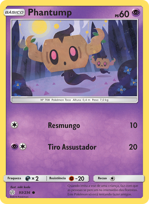 Phantump 93 — Eclipse Cósmico (Portuguese Pokémon TCG card)