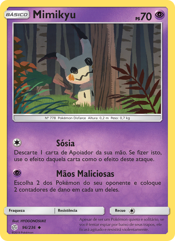 Mimikyu 96 — Eclipse Cósmico (Portuguese Pokémon TCG card)