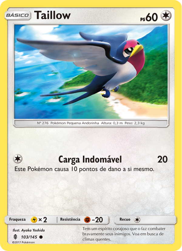 Taillow 103 — Guardiões Ascendentes (Portuguese Pokémon TCG card)