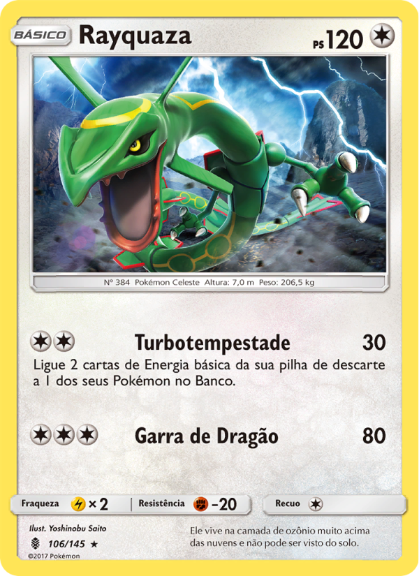Rayquaza 106 — Guardiões Ascendentes (Portuguese Pokémon TCG card)