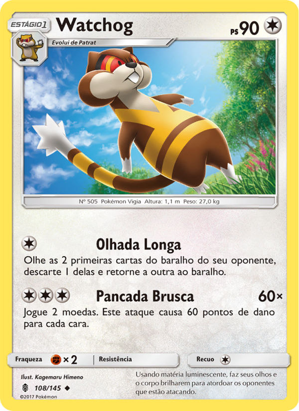 Watchog 108 — Guardiões Ascendentes (Portuguese Pokémon TCG card)