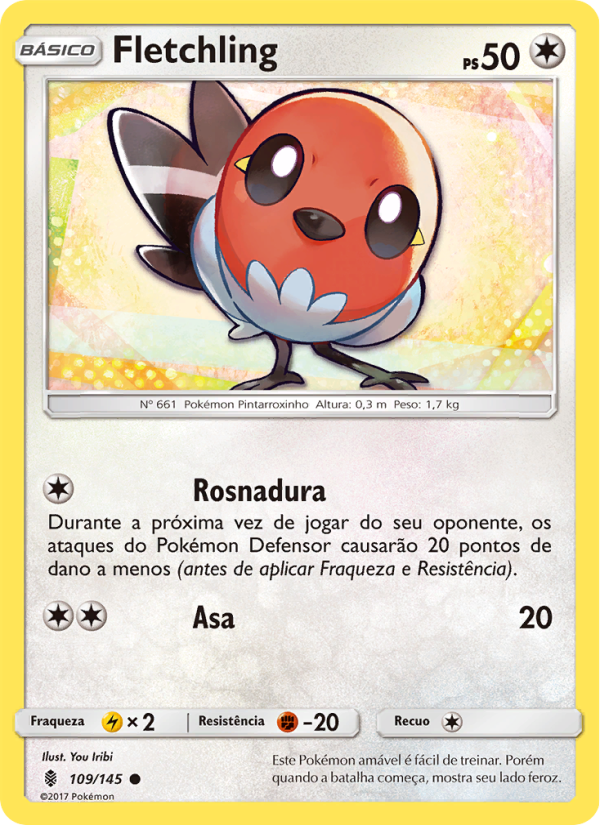 Fletchling 109 — Guardiões Ascendentes (Portuguese Pokémon TCG card)
