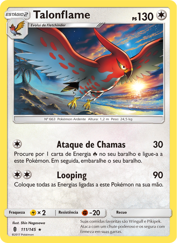 Talonflame 111 — Guardiões Ascendentes (Portuguese Pokémon TCG card)