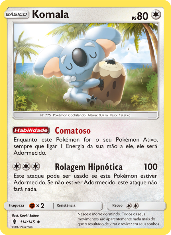 Komala 114 — Guardiões Ascendentes (Portuguese Pokémon TCG card)