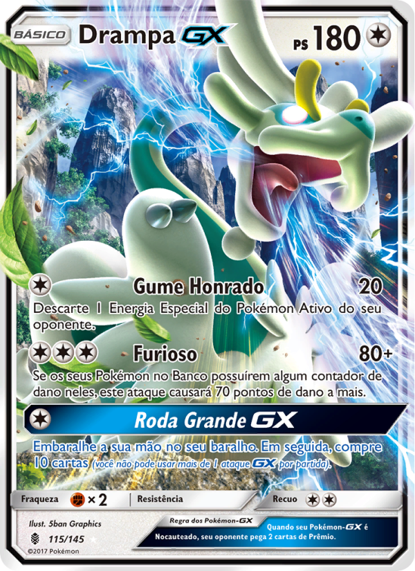Drampa GX 115 — Guardiões Ascendentes (Portuguese Pokémon TCG card)