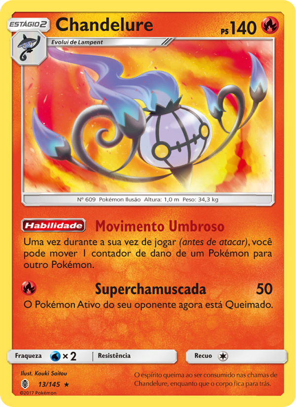 Chandelure 13 — Guardiões Ascendentes (Portuguese Pokémon TCG card)
