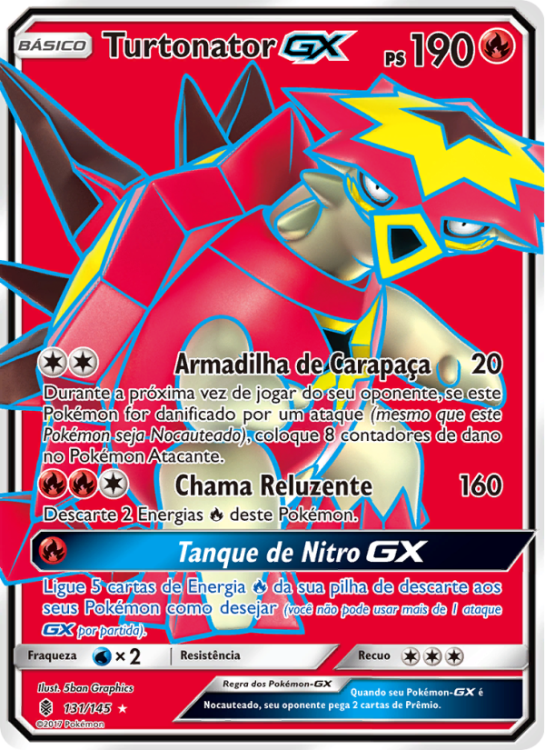 Turtonator GX 131 — Guardiões Ascendentes (Portuguese Pokémon TCG card)