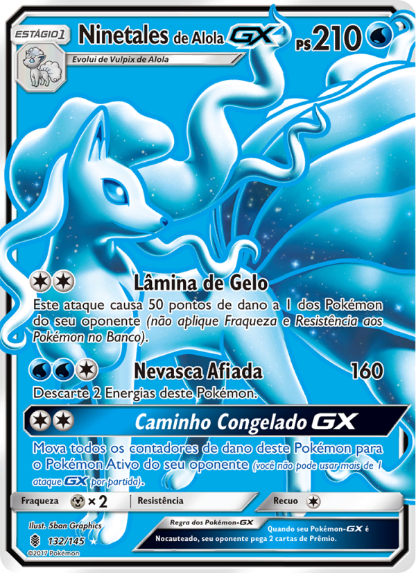 Ninetales de Alola GX 132 — Guardiões Ascendentes (Portuguese Pokémon TCG card)