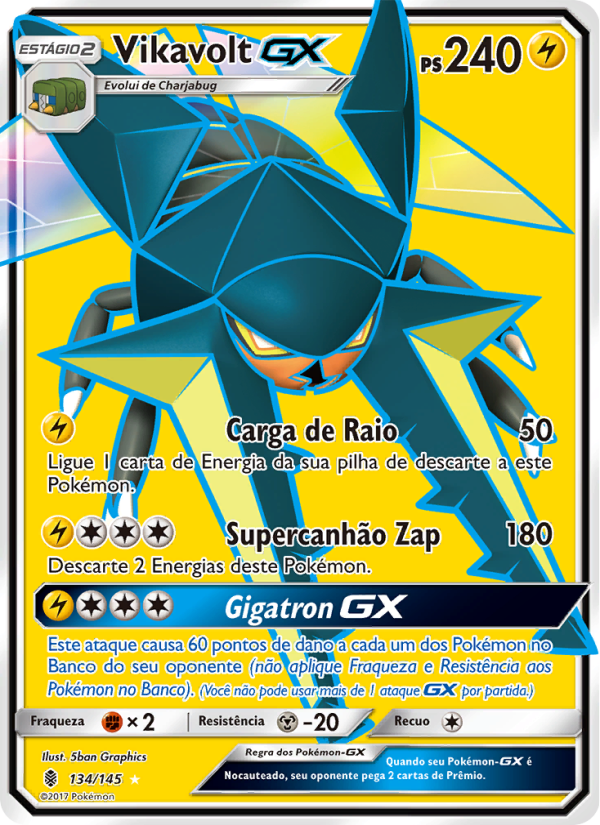Vikavolt GX 134 — Guardiões Ascendentes (Portuguese Pokémon TCG card)