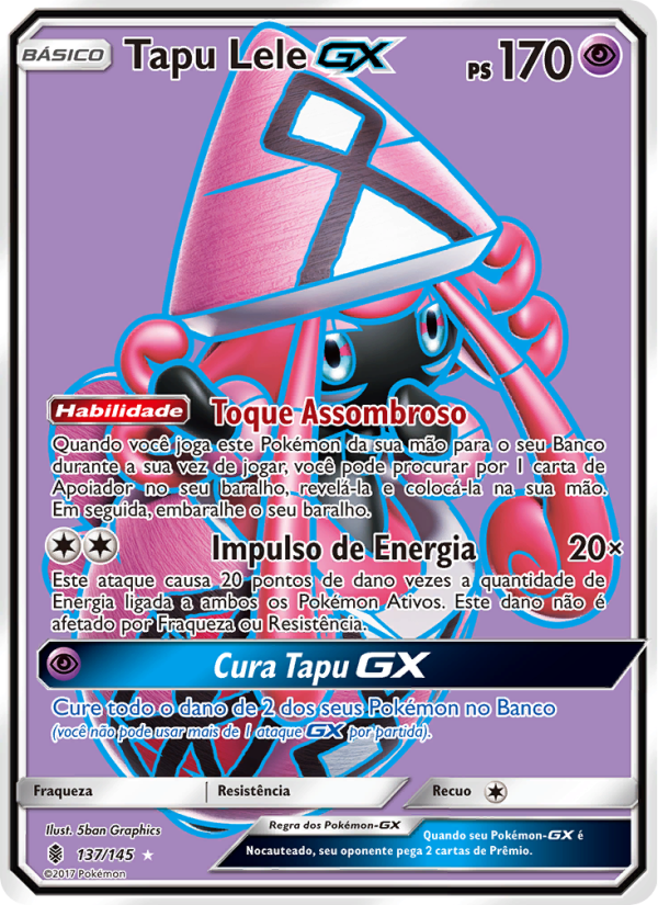 Tapu Lele GX 137 — Guardiões Ascendentes (Portuguese Pokémon TCG card)